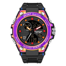 SANDA Dual Digital Display Luminous Stopwatch Chronograph Alarm Clock Men Quartz Sports Watch(739 Symphony Purple) SANDA Dual Digital Display Luminous Stopwatch Chronograph Alarm Clock Men Quartz Sports Watch(739 Symphony Purple)