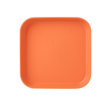 20 PCS Home 6 inch Small Dish Plastic Snack Cake Dish Dining Table Garbage Tray(Square Orange)