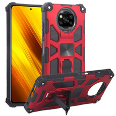 For Xiaomi Poco X3 NFC Shockproof TPU + PC Magnetic Protective Case with Holder(Red)