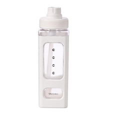 2 PCS Square Plastic Water Cup with Straw Outdoor Sports Large-Capacity Portable Kettles, Colour: 700ml (White)