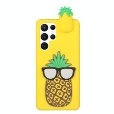 For Samsung Galaxy S22 Ultra 5G Shockproof 3D Lying Cartoon TPU Phone Case(Pineapple) For Samsung Galaxy S22 Ultra 5G Shockproof 3D Lying Cartoon TPU Phone Case(Pineapple)