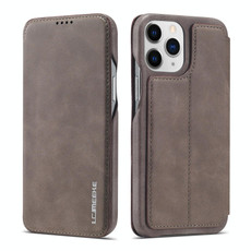 For iPhone 13 Pro Max LC.IMEEKE Hon Ancient Series Horizontal Flip Leather Case with Holder & Card Slot (Coffee)