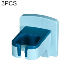 3 PCS Bathroom Hair Dryer Storage Rack Wall-Mounted Shelf(Light Blue)