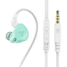 QKZ AK6-X 3.5mm In-Ear Wired Subwoofer Sports Earphone with Microphone, Cable Length: About 1.2m(Apple Green)