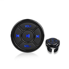 Car Mobile Phone Remote Control Bluetooth Wireless Multimedia Button Remote Control Music Playback Selfie, Colour: Black With Buckle