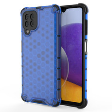 For Samsung Galaxy A22 4G Shockproof Honeycomb PC + TPU Protective Case(Blue)