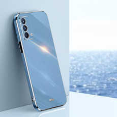 For OPPO A93 XINLI Straight 6D Plating Gold Edge TPU Shockproof Case(Celestial Blue)
