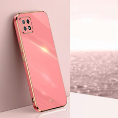 For OPPO A72 XINLI Straight 6D Plating Gold Edge TPU Shockproof Case(Hawthorn Red)