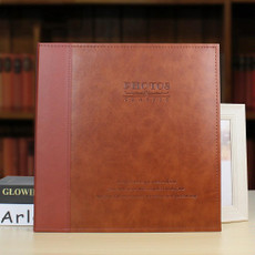 12 Inch 20 Pages/40P PU Leather Photo Album Self-Adhesive Souvenir Album DIY Laminated Photo Album(Jujube Red)