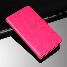 For Blackview A100 idewei Crazy Horse Texture Horizontal Flip Leather Case with Holder & Card Slots & Wallet(Rose Red)