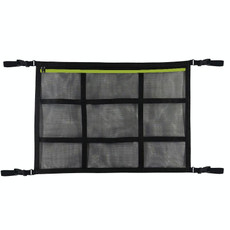 Adjustable Hanging Car Inside Roof Luggage Clothing Storage Net Bag Car Storage Network Pocket, Size: 80x55cm(Double Zipper+Webbing (Black+Green))