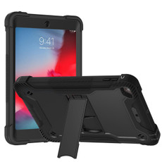 Silicone + PC Shockproof Protective Case with Holder For iPad mini (2019) / mini 4(Black)