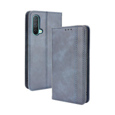 For OnePlus Nord CE 5G Magnetic Buckle Retro Crazy Horse Texture Horizontal Flip Leather Case with Holder & Card Slots & Photo Frame(Blue)