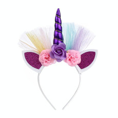 2 PCS F006 Unicorn Headband Children Birthday Festival Party Hair Accessories(Deep Purple 2)