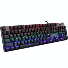 HXSJ L300 104 Keys USB Port LED Lighting Wired Mechanical Keyboard(Black)