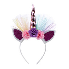 2 PCS F006 Unicorn Headband Children Birthday Festival Party Hair Accessories(Pink 2)