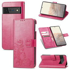 For Google Pixel 6 Pro Four-leaf Clasp Embossed Buckle Mobile Phone Protection Leather Case with Lanyard & Card Slot & Wallet & Bracket Function(Magenta) For Google Pixel 6 Pro Four-leaf Clasp Embossed Buckle Mobile Phone Protection Leather Case with Lanyard & Card Slot & Wallet & Bracket Function(Magenta)