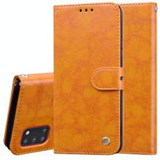 For Samsung Galaxy A31 Business Style Oil Wax Texture Horizontal Flip Leather Case with Holder & Card Slots & Wallet(Orange Yellow)