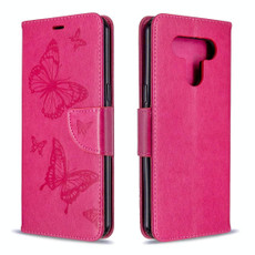 For LG K51 Two Butterflies Embossing Pattern Horizontal Flip Leather Case with Holder & Card Slot & Wallet & Lanyard(Rose Red) For LG K51 Two Butterflies Embossing Pattern Horizontal Flip Leather Case with Holder & Card Slot & Wallet & Lanyard(Rose Red)