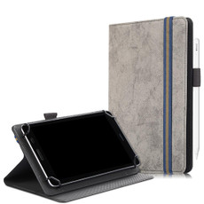 For 7-8 inch Marble Cloth Texture Horizontal Flip Universal Tablet PC Leather Case with Pen Slot & Holder(Grey)