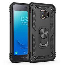 For Samsung Galaxy J2 Core Shockproof TPU + PC Protective Case with 360 Degree Rotating Holder(Black)