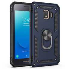 For Samsung Galaxy J2 Core Shockproof TPU + PC Protective Case with 360 Degree Rotating Holder(Blue)