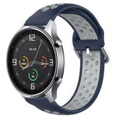 For Xiaomi Watch Color 22mm Clasp Two Color Sport Watch Band(Blue + Grey)