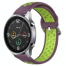 For Xiaomi Watch Color 22mm Clasp Two Color Sport Watch Band(Purple + Green)