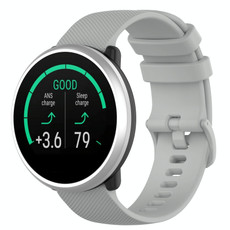 For Polar Ignite 20mm Small Plaid Texture Silicone Wrist Strap Watchband(Grey)
