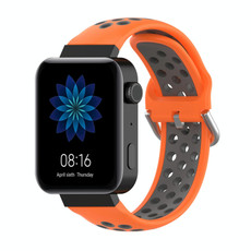 For Xiaomi Watch / Huawei Honor S1 18mm Two Color Sport Watch Band(Orange + Grey)