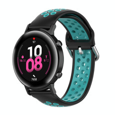 For Huawei Watch GT2 42MM 20mm Clasp Two Color Sport Watch Band(Black + Green)