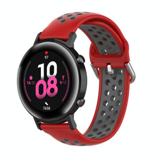 For Huawei Watch GT2 42MM 20mm Clasp Two Color Sport Watch Band(Red + Grey)