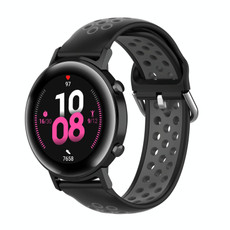 For Huawei Watch GT2 42MM 20mm Clasp Two Color Sport Watch Band(Black + Grey)