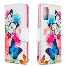 For Galaxy A41 Colored Drawing Pattern Horizontal Flip Leather Case with Holder & Card Slots & Wallet(Butterfly)