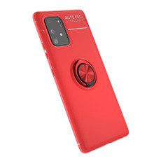 For Galaxy A91 Lenuo Shockproof TPU Protective Case with Invisible Holder(Red)