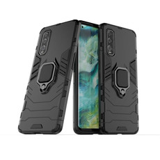 For OPPO FIND X2 Shockproof PC + TPU Protective Case with Magnetic Ring Holder(Black)