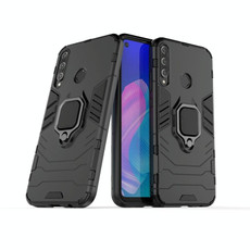 For Huawei Y7p / P40 Lite E Shockproof PC + TPU Protective Case with Magnetic Ring Holder(Black)