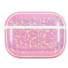 NIILLKIN Anti-fall PU + TPU Shining Protection Glitter Case for AirPods Pro(Pink)