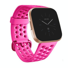 For FITBIT Versa 2 Breathable Silicone Watch Band(Rose Red)