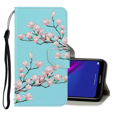 For Huawei Y5 2019 3D Colored Drawing Horizontal Flip PU Leather Case with Holder & Card Slots & Wallet(Magnolia)