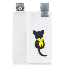 For Huawei P30 Pro 3D Cartoon Pattern Shockproof TPU Protective Case(Little Black Cat)