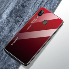 For Galaxy A30 Gradient Color Glass Case(Red)