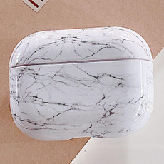 For AirPods Pro Marble Texture Plastic Earphone Protective Case(White)