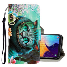 For Galaxy A70 3D Colored Drawing Horizontal Flip PU Leather Case with Holder & Card Slots & Wallet(Green Eyes)