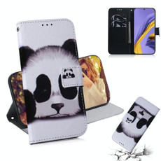 For Galaxy A51 Coloured Drawing Horizontal Flip Leather Case, with Holder & Card Slots & Wallet(Panda)