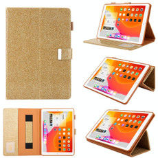 For iPad 5 / 6 / 7 / 8 / 9 Business Style Horizontal Flip Leather Case with Holder & Card Slot & Photo Frame & Wallet & Hand Strap & Sleep / Wake-up Function(Gold)