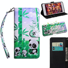For iPhone 13 Pro 3D Painting Pattern Coloured Drawing Leather Phone Case (Panda)