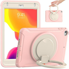 Shockproof TPU + PC Protective Case with 360 Degree Rotation Foldable Handle Grip Holder & Pen Slot For iPad mini 5 / 4(Cherry Blossoms Pink)