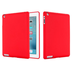 Solid Color Liquid Silicone Dropproof Full Coverage Protective Case For iPad 4 / 3 / 2(Red)