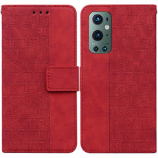 For OnePlus 9 Pro Geometric Embossed Leather Phone Case(Red) For OnePlus 9 Pro Geometric Embossed Leather Phone Case(Red)